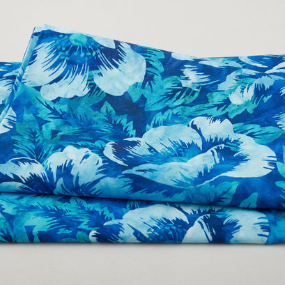 Poppy Skies Favorites - Lake Large Poppies Digitally Printed 2 Yard Cut