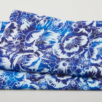 Poppy Skies Favorites - Delft Packed Poppies Digitally Printed 2 Yard Cut