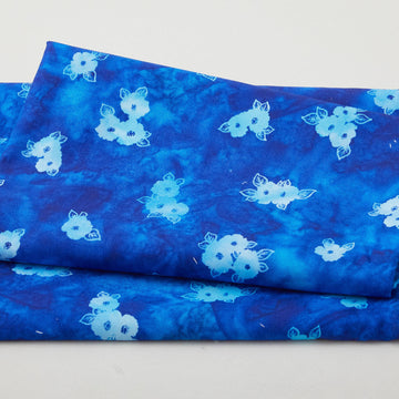 Poppy Skies Favorites - Cobalt Floral Clusters Digitally Printed 2 Yard Cut