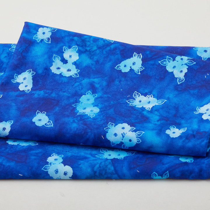 Poppy Skies Favorites - Cobalt Floral Clusters Digitally Printed 2 Yard Cut