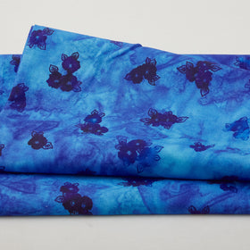 Poppy Skies Favorites - Cerulean Floral Clusters Digitally Printed 2 Yard Cut