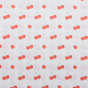 Sweetheart Blooms - Cherries White 2 Yard Cut