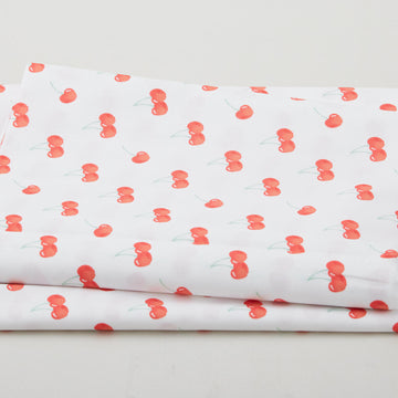 Sweetheart Blooms - Cherries White 2 Yard Cut