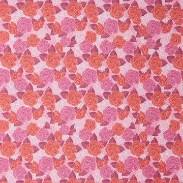 Sweetheart Blooms - Medium Roses Pink 2 Yard Cut