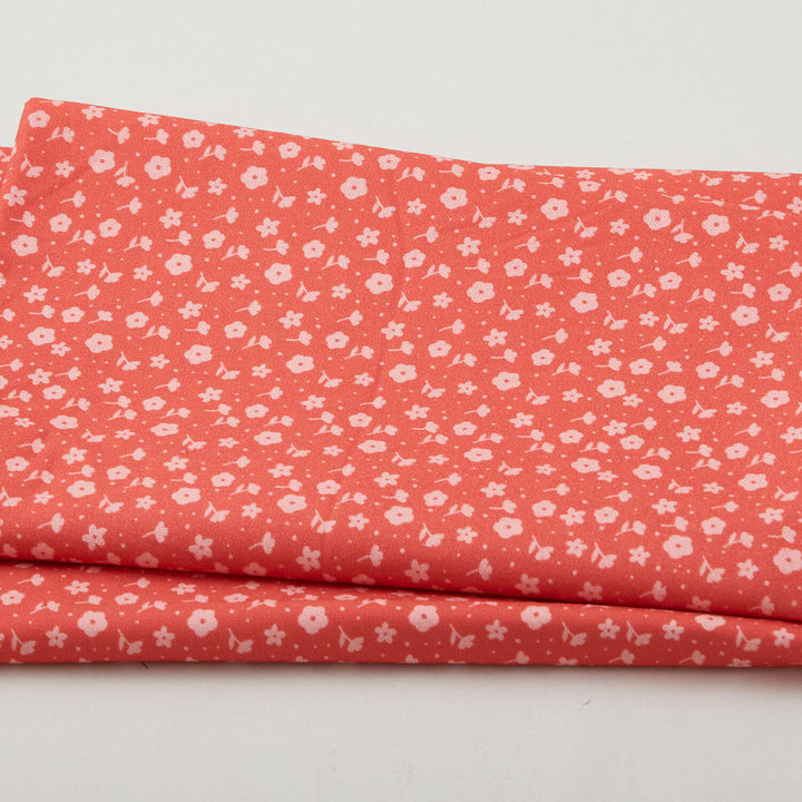 Citrus & Sunshine - Ditsy Floral Coral 2 Yard Cut