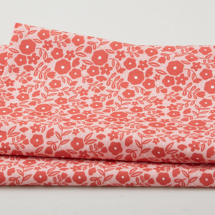 Citrus & Sunshine - Tonal Floral Coral 2 Yard Cut