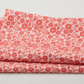 Citrus & Sunshine - Tonal Floral Coral 2 Yard Cut