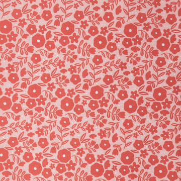Citrus & Sunshine - Tonal Floral Coral 2 Yard Cut