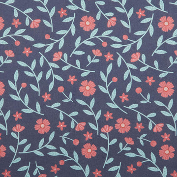 Citrus & Sunshine - Wispy Leaves and Florals Navy 2 Yard Cut