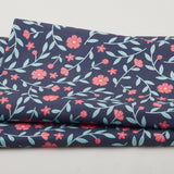 Citrus & Sunshine - Wispy Leaves and Florals Navy 2 Yard Cut
