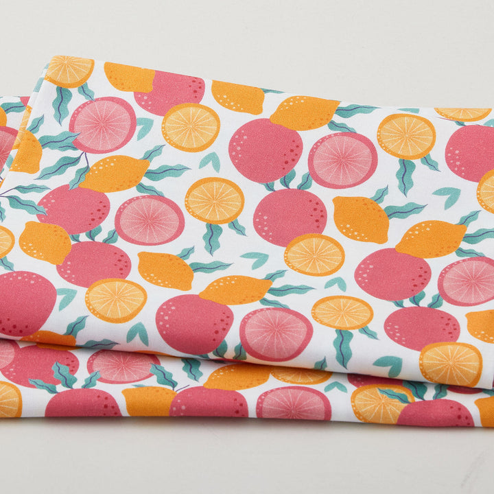 Citrus & Sunshine - Fruit White 2 Yard Cut