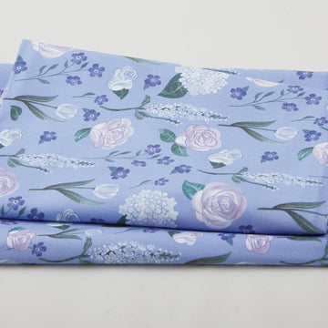 Blossoms & Bows - Floral Light Blue 2 Yard Cut