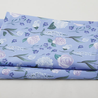 Blossoms & Bows - Floral Light Blue 2 Yard Cut