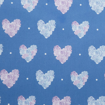 Blossoms & Bows - Floral Hearts Blue 2 Yard Cut