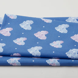 Blossoms & Bows - Floral Hearts Blue 2 Yard Cut