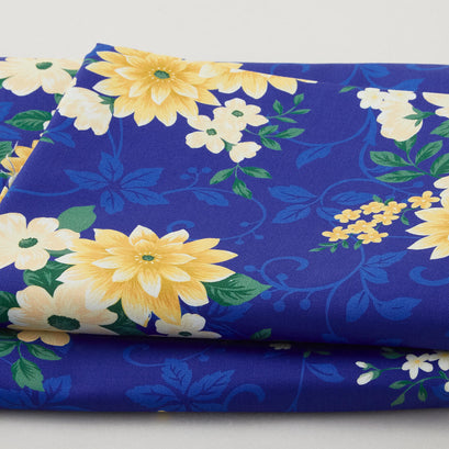 Georgette - Blueberry Large Bouquets 2 Yard Cut