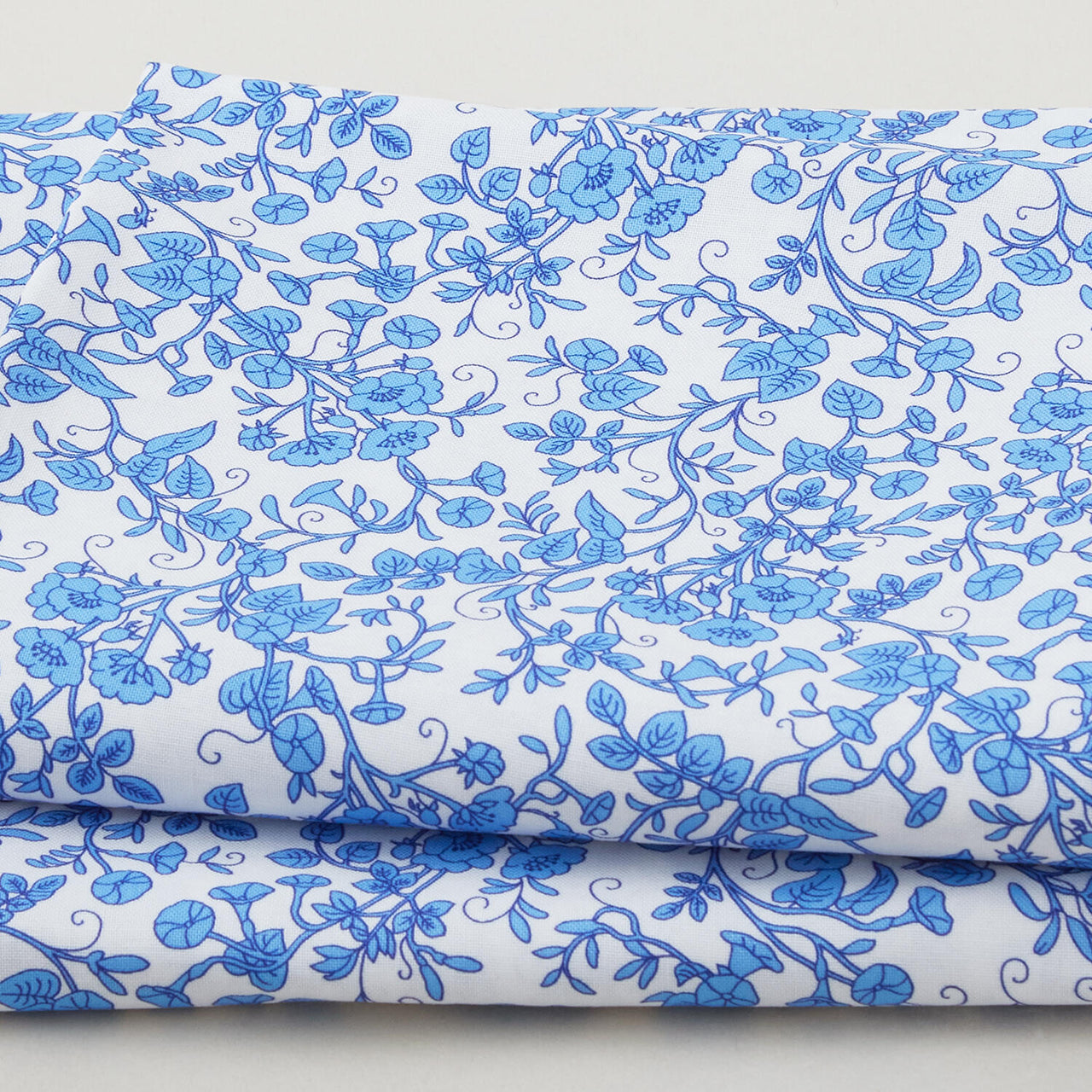 Georgette - White Floral Vines 2 Yard Cut