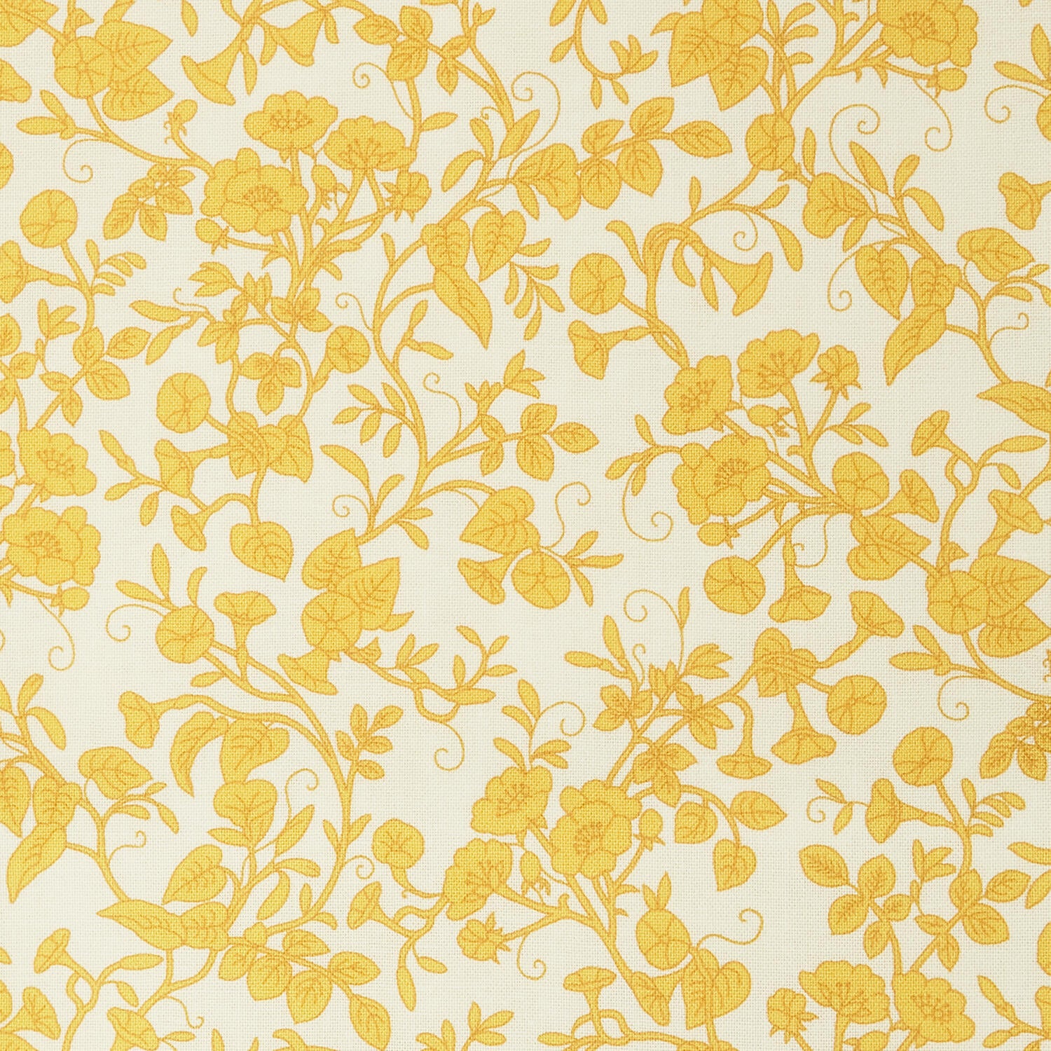 Georgette - Lemon Floral Vines 2 Yard Cut