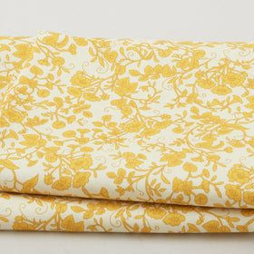 Georgette - Lemon Floral Vines 2 Yard Cut