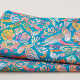 Sunlit Hummingbirds - Teal Hummingbird Damask 2 Yard Cut