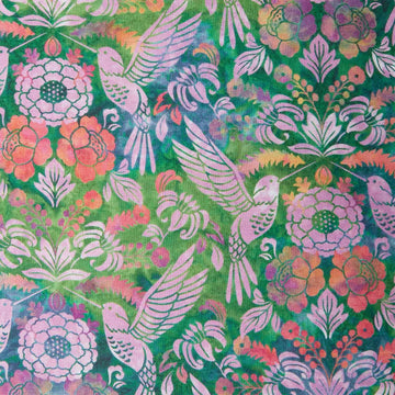 Sunlit Hummingbirds - Meadow Hummingbird Damask 2 Yard Cut