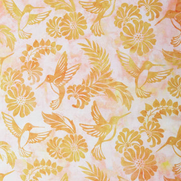 Sunlit Hummingbirds - Honeysuckle Hummingbirds 2 Yard Cut