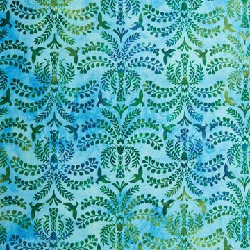Sunlit Hummingbirds - Lagoon Palm Trees 2 Yard Cut