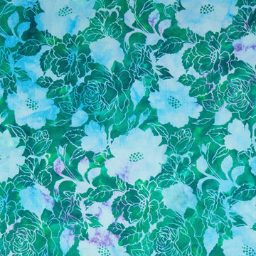 Jeweled Blossoms - Jade Large Floral 2 Yard Cut