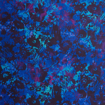 Jeweled Blossoms - Sapphire Packed Meadow 2 Yard Cut