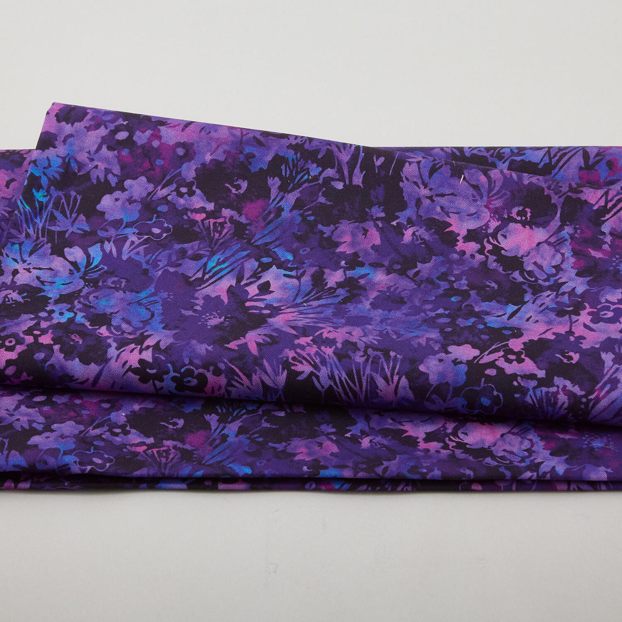 Jeweled Blossoms - Midnight Purple Packed Meadow 2 Yard Cut