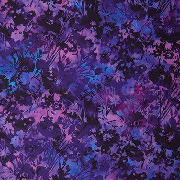 Jeweled Blossoms - Midnight Purple Packed Meadow 2 Yard Cut