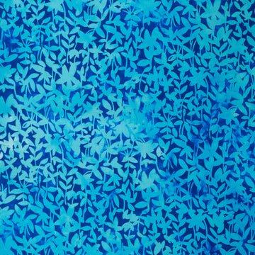 Jeweled Blossoms - Aquamarine Leaves 2 Yard Cut