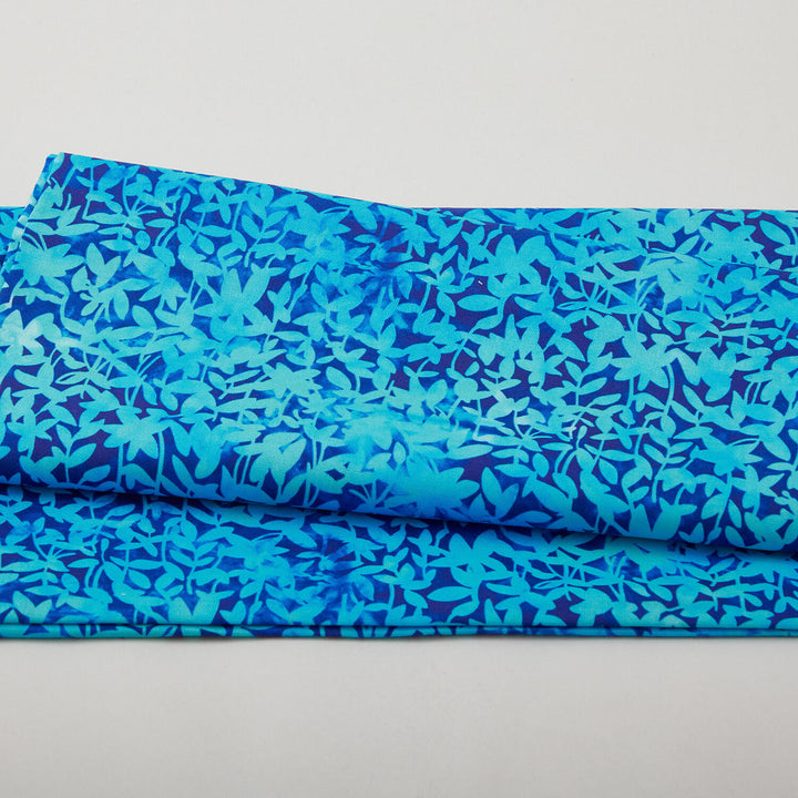Jeweled Blossoms - Aquamarine Leaves 2 Yard Cut