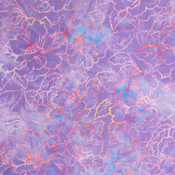 Jeweled Blossoms - Amethyst Floral Linework 2 Yard Cut