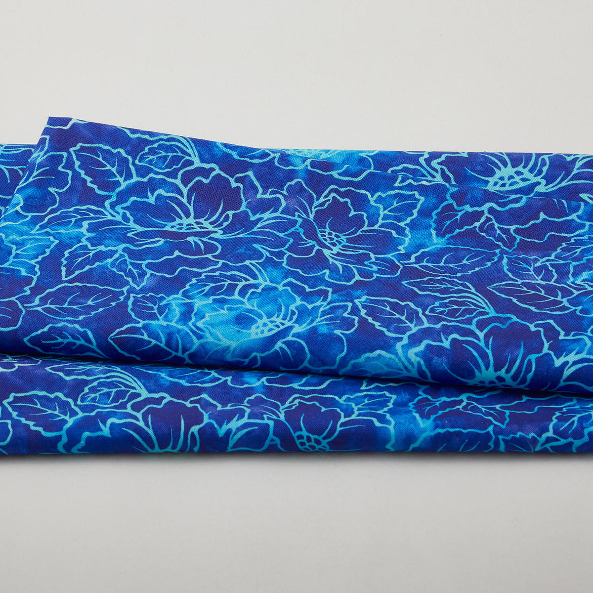 Jeweled Blossoms - Cobalt Floral Linework 2 Yard Cut