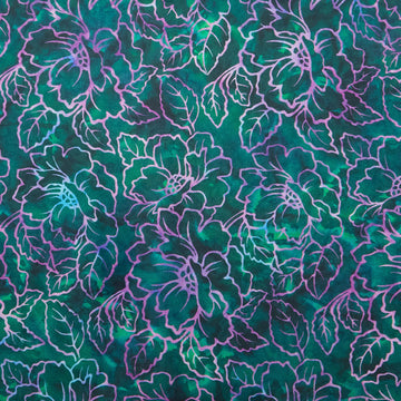 Jeweled Blossoms - Clover Floral Linework 2 Yard Cut