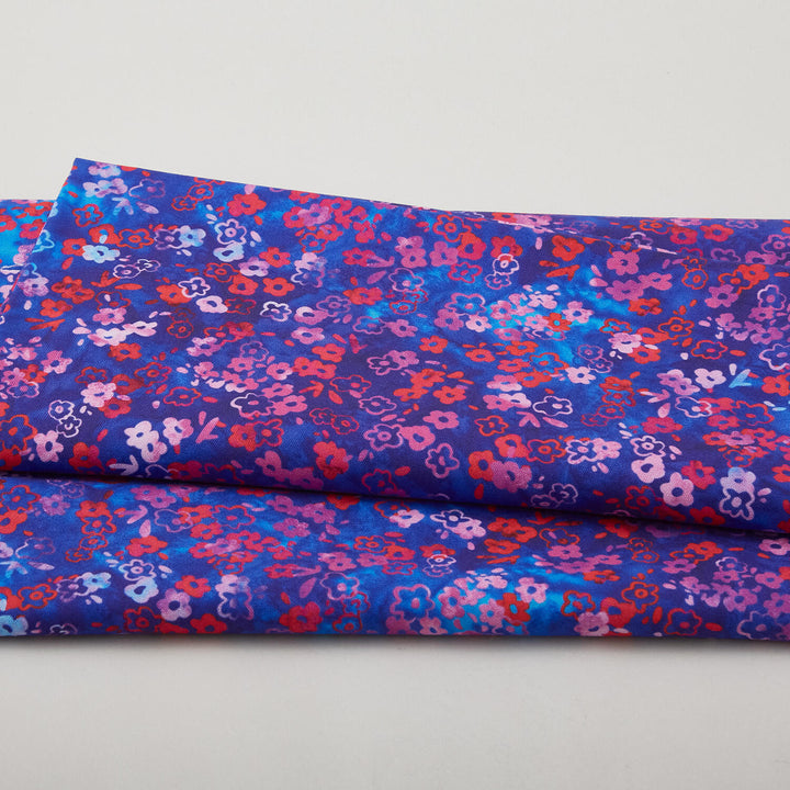Jeweled Blossoms - Lapis Ditsy Blooms 2 Yard Cut