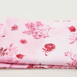 Peony Bloom - Pink Tossed Stemmed Florals 2 Yard Cut