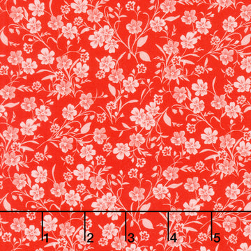 Fabric Market Favorites - Strawberry Swirly Leaf Flower 2 Yard Cut