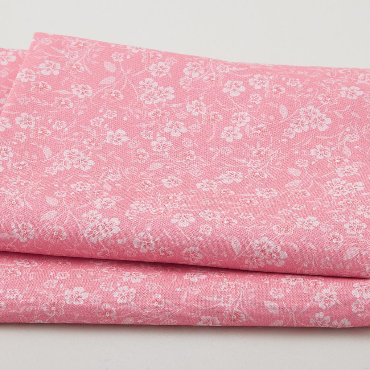 Fabric Market Favorites - Flamingo Swirly Leaf Flower 2 Yard Cut