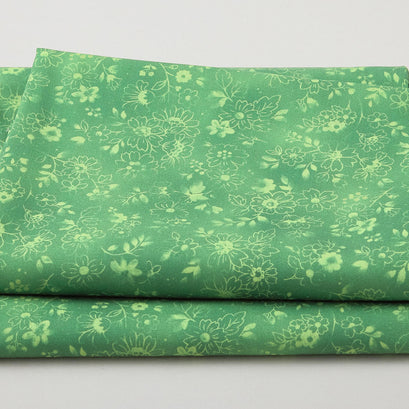 Fabric Market Favorites - Zucchini Line Drawn Flowers 2 Yard Cut