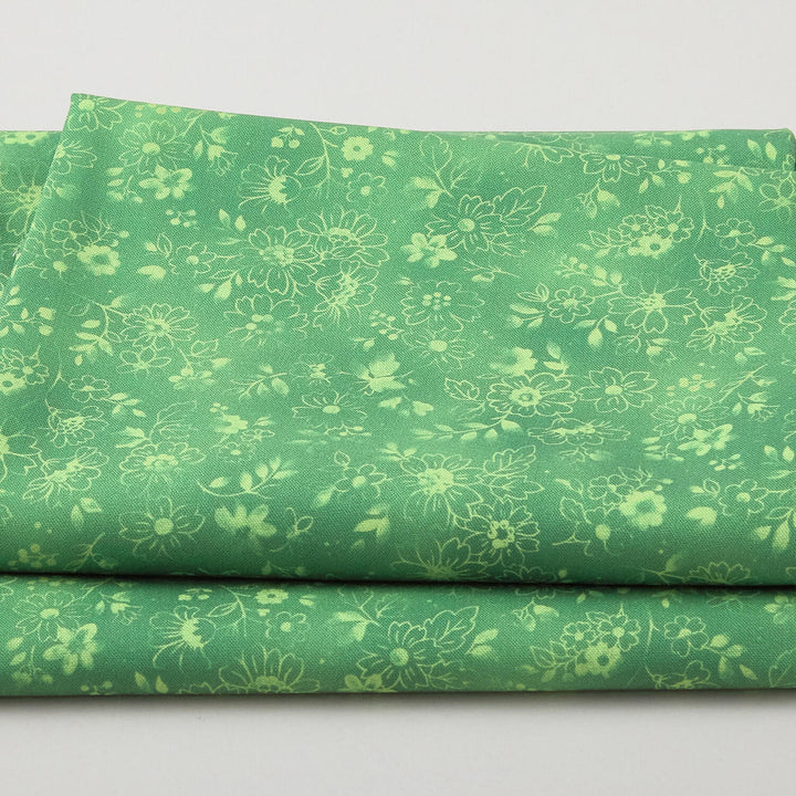 Fabric Market Favorites - Zucchini Line Drawn Flowers 2 Yard Cut
