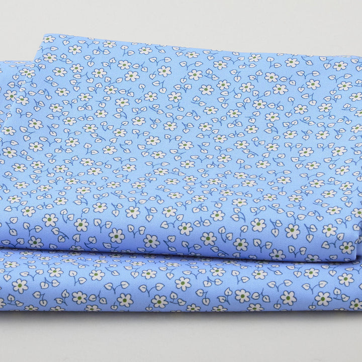 Fabric Market Favorites - Blue Yonder Small Daisies 2 Yard Cut