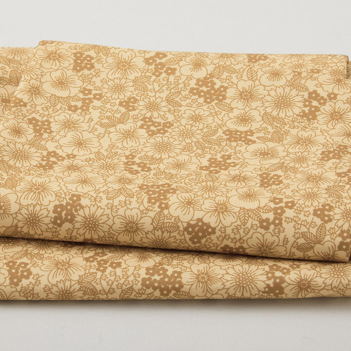 Fabric Market Favorites - Hazelnut Packed Floral 2 Yard Cut