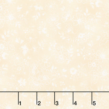 Fabric Market Favorites - Vanilla Line Drawn Flowers 2 Yard Cut