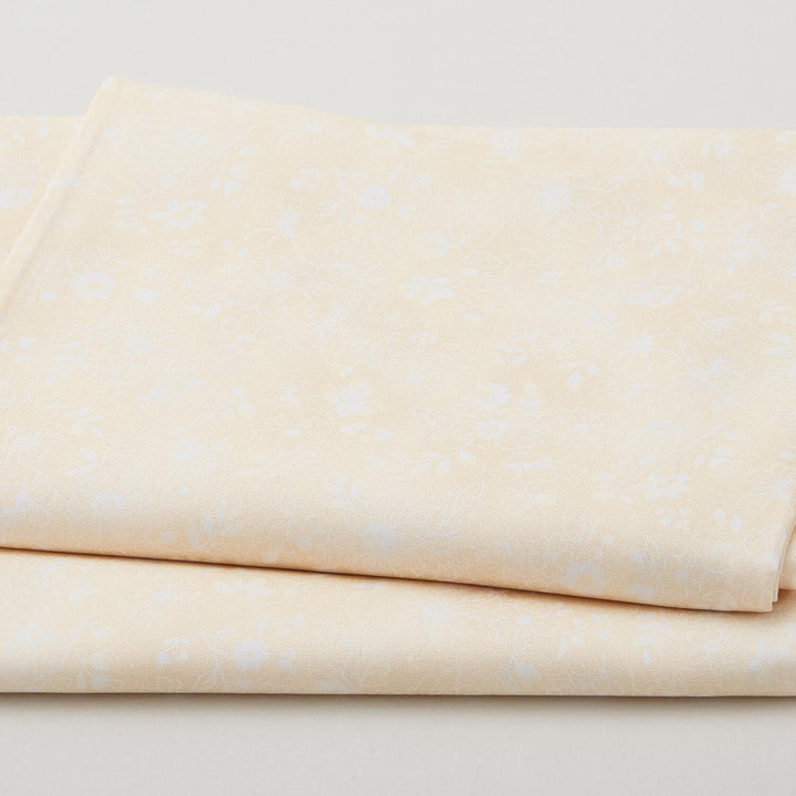 Fabric Market Favorites - Vanilla Line Drawn Flowers 2 Yard Cut