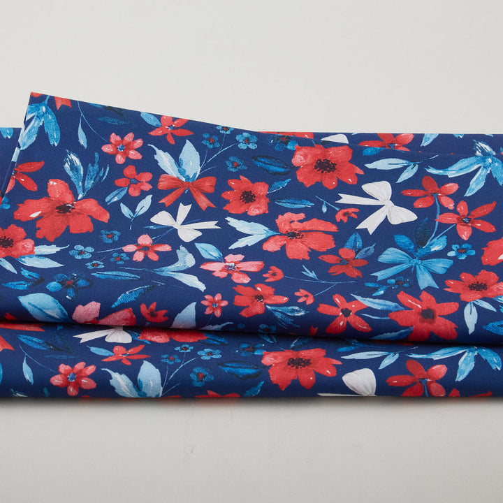 Petal Parade - Navy Mixed Floral 2 Yard Cut