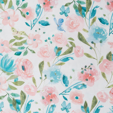 Watercolor Blooms - Cream Medium Packed Floral 2 Yard Cut
