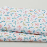 Watercolor Blooms - Cream Tossed Butterflies 2 Yard Cut
