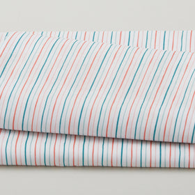 Watercolor Blooms - Cream Stripe 2 Yard Cut